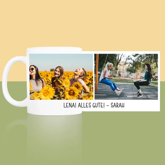 Fotocollage: 2 Fotos Und Unterschrift - Tasse