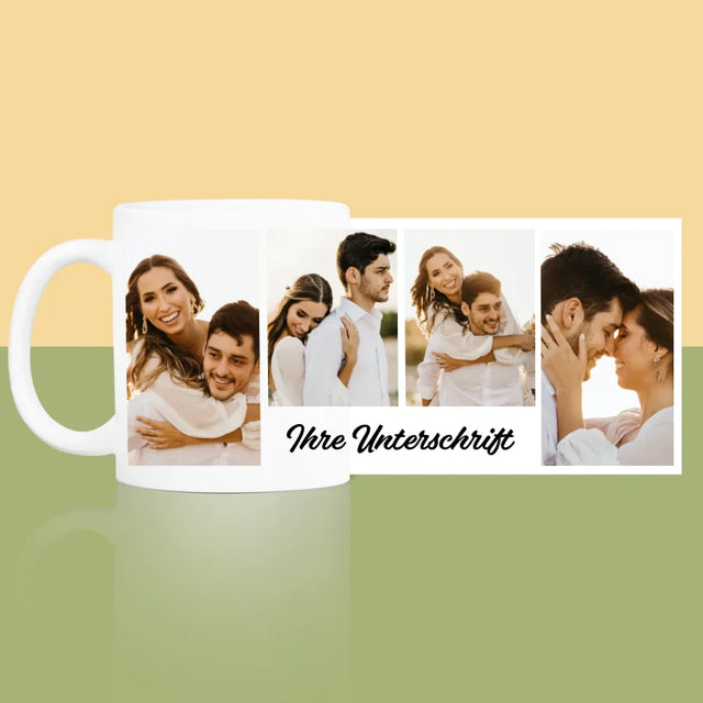 Fotocollage: 4 Fotos Und Unterschrift - Tasse