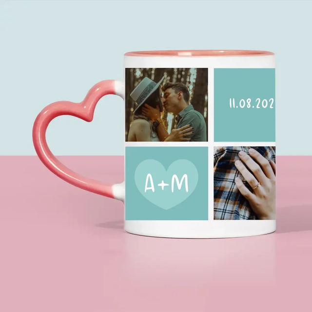 Fotocollage: Ich Liebe Dich Initialen - Tasse