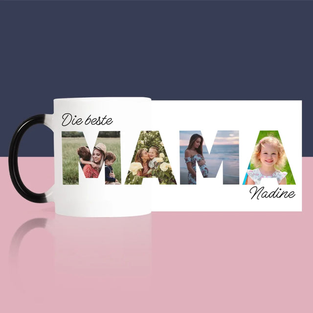 Buchstaben-Collage: Mama - Tasse