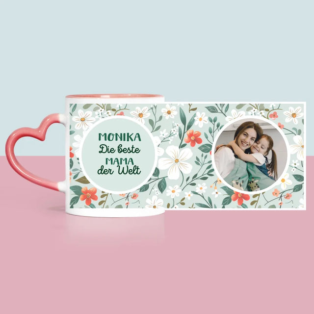 Foto Und Unterschrift: Beste Mama Blumen - Tasse