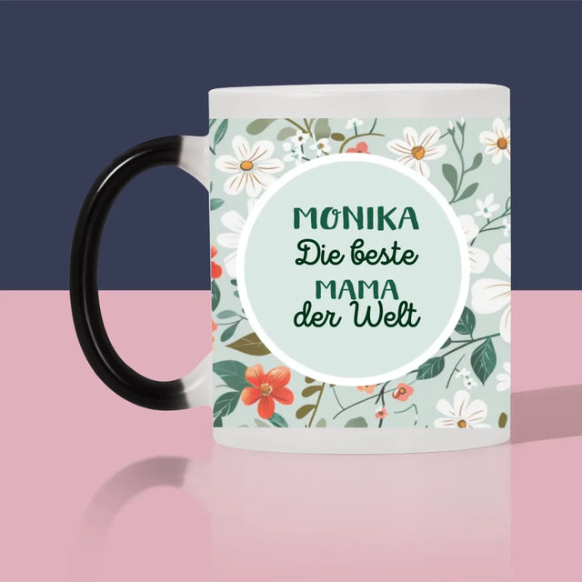 Foto Und Unterschrift: Beste Mama Blumen - Tasse