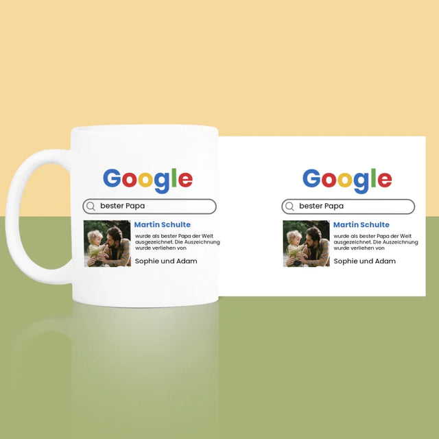 Foto Und Unterschrift: Bester Papa Google-Suche - Tasse