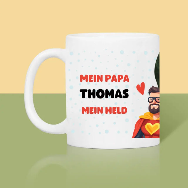 Foto Und Unterschrift: Papa, Mein Held - Tasse