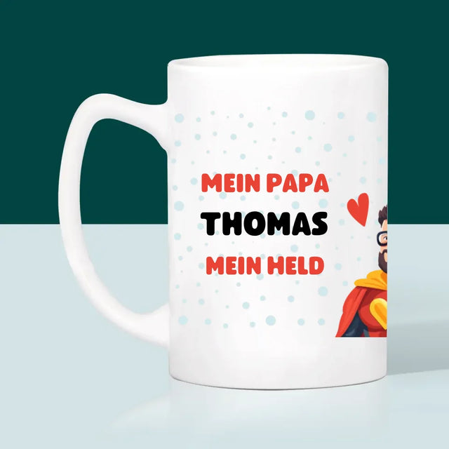 Foto Und Unterschrift: Papa, Mein Held - Tasse