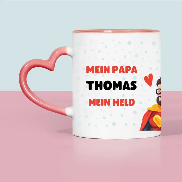 Foto Und Unterschrift: Papa, Mein Held - Tasse