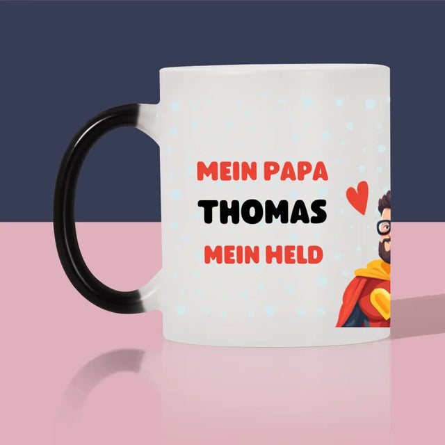 Foto Und Unterschrift: Papa, Mein Held - Tasse