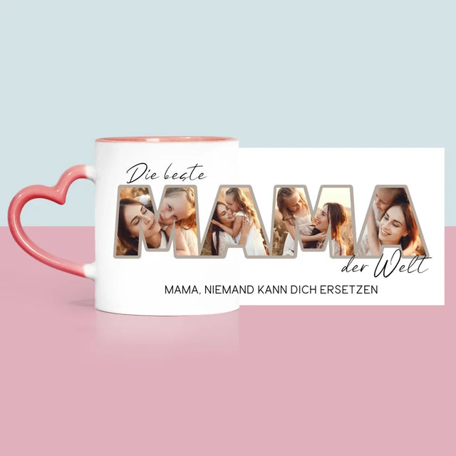 Buchstaben-Collage: Beste Mama Der Welt Fotos - Tasse