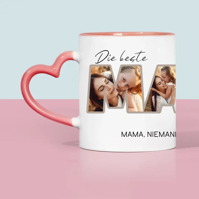 Buchstaben-Collage: Beste Mama Der Welt Fotos - Tasse