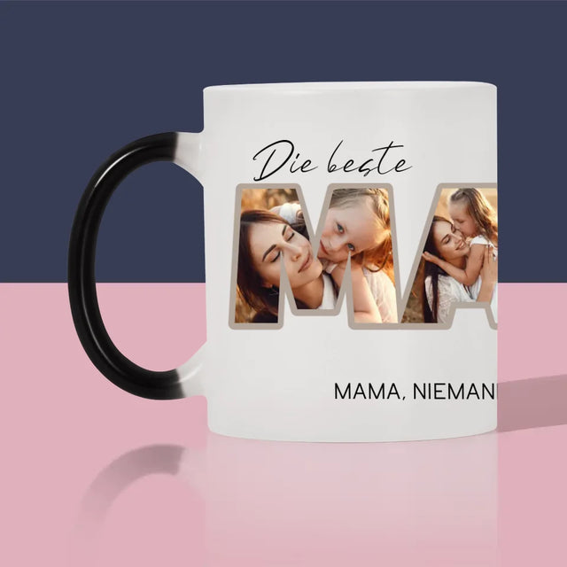 Buchstaben-Collage: Beste Mama Der Welt Fotos - Tasse