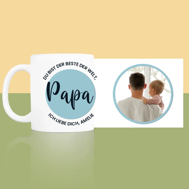 Foto Und Unterschrift: Der Beste Der Welt Papa - Tasse