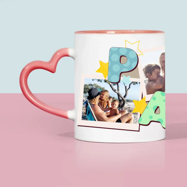 Fotocollage: Buchstaben Papa - Tasse