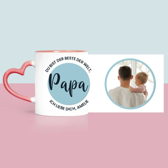 Foto Und Unterschrift: Der Beste Der Welt Papa - Tasse