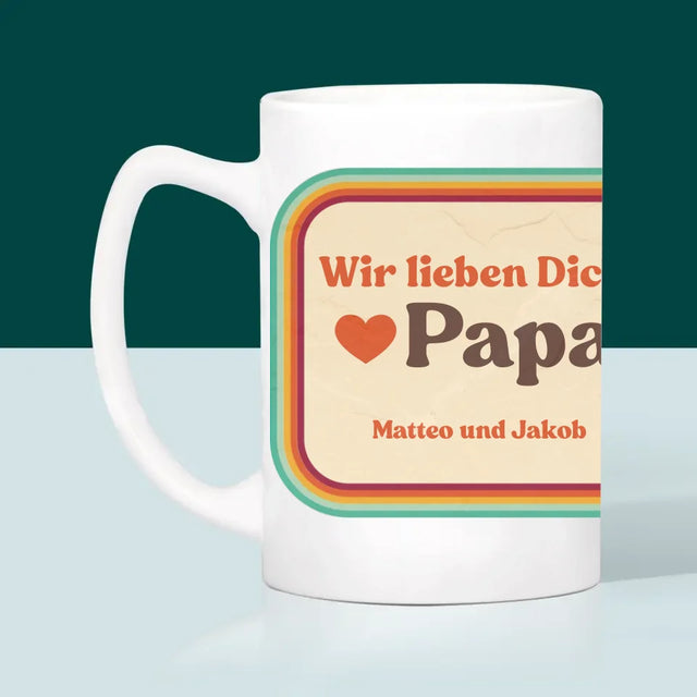 Foto Und Unterschrift: Wir Lieben Dich, Papa - Tasse