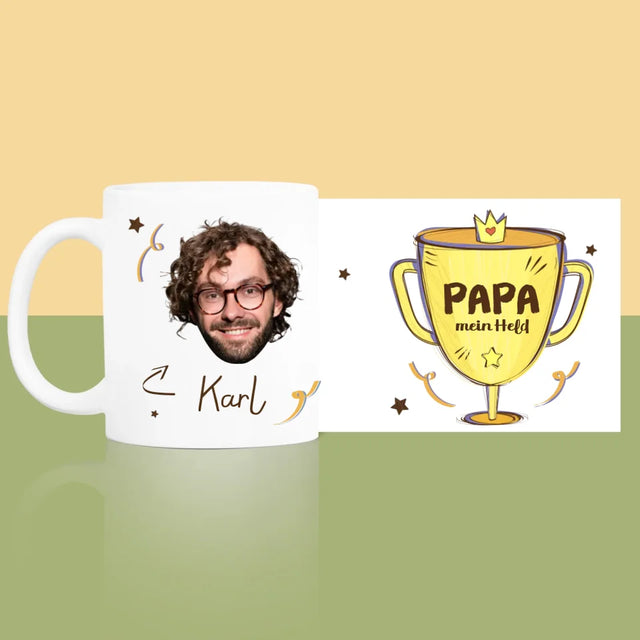 Foto Und Unterschrift: Held Papa - Tasse