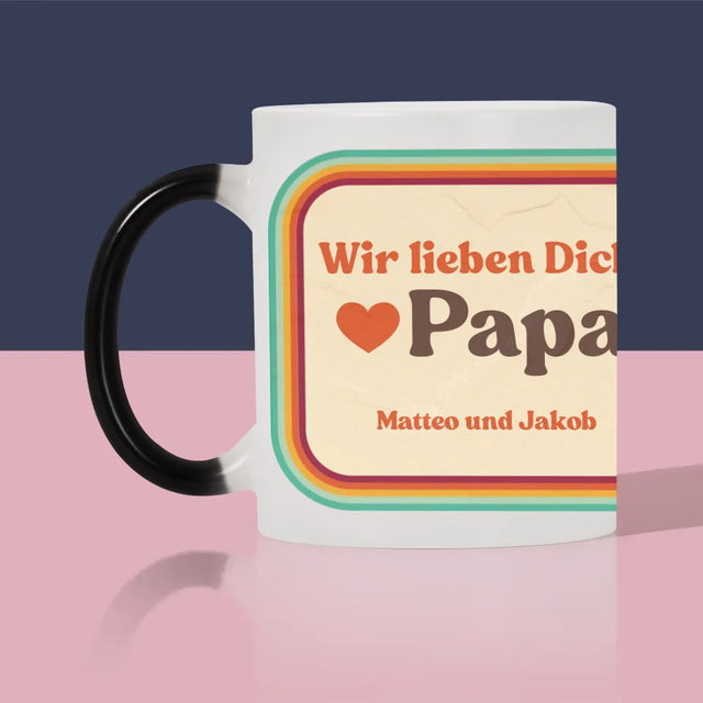 Foto Und Unterschrift: Wir Lieben Dich, Papa - Tasse