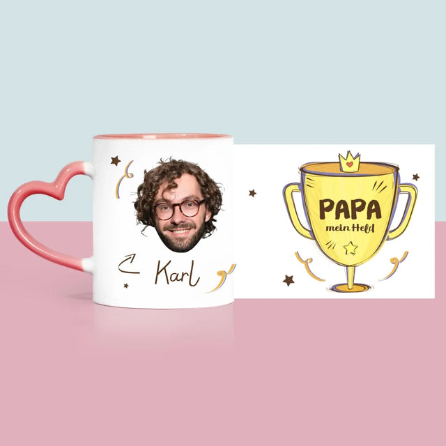 Foto Und Unterschrift: Held Papa - Tasse