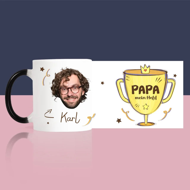 Foto Und Unterschrift: Held Papa - Tasse