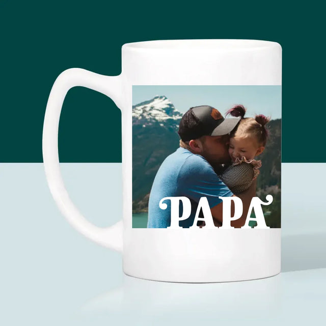 Foto Und Unterschrift: Unersetzlicher Papa Widmung - Tasse