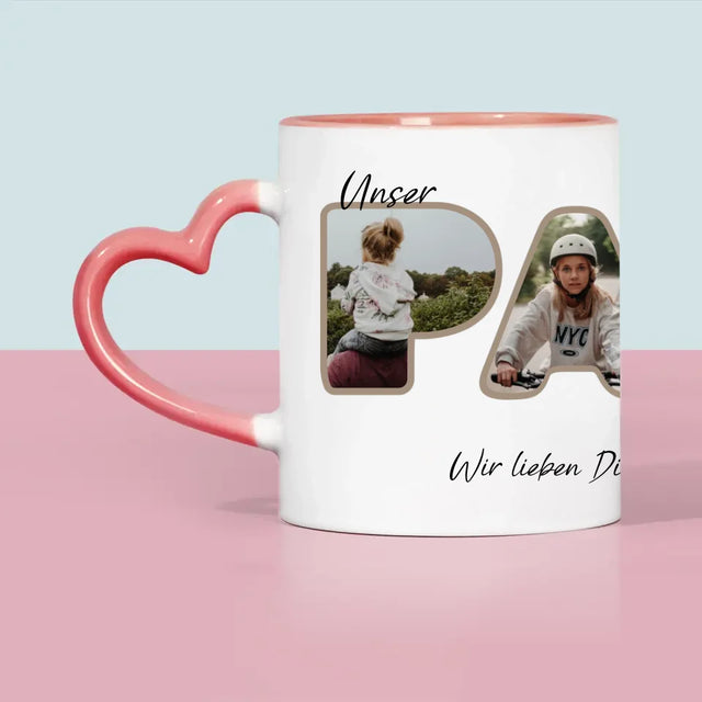 Buchstaben-Collage: Unser Papa Ist Der Beste - Tasse