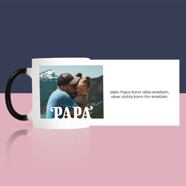 Foto Und Unterschrift: Unersetzlicher Papa Widmung - Tasse