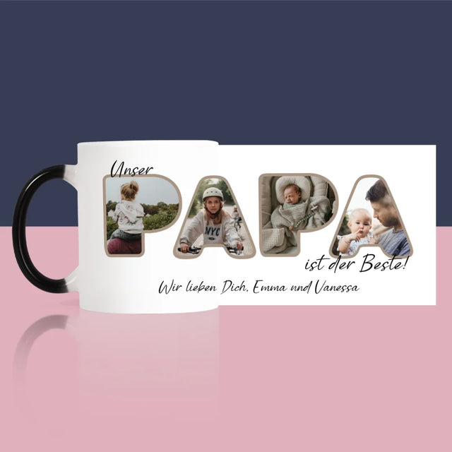 Buchstaben-Collage: Unser Papa Ist Der Beste - Tasse