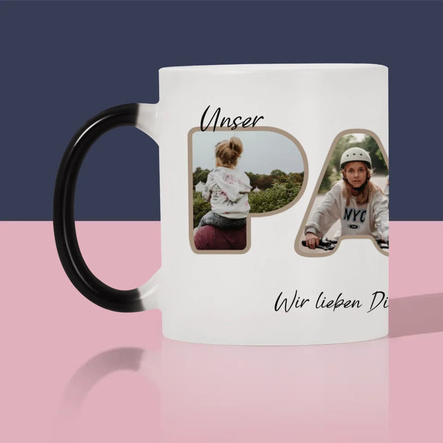 Buchstaben-Collage: Unser Papa Ist Der Beste - Tasse