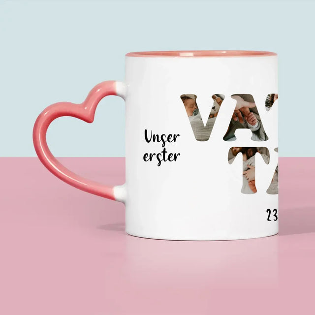 Buchstaben-Collage: Unser Erster Vatertag Zusammen - Tasse