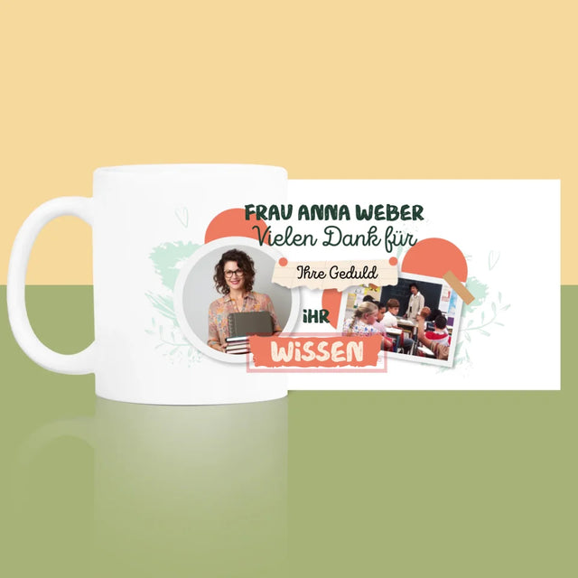 Fotocollage: Vielen Dank Für Ihr Wissen - Tasse