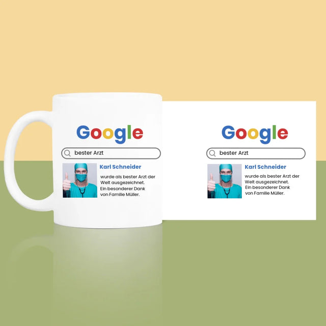 Foto Und Unterschrift: Bester Arzt Google-Suche - Tasse