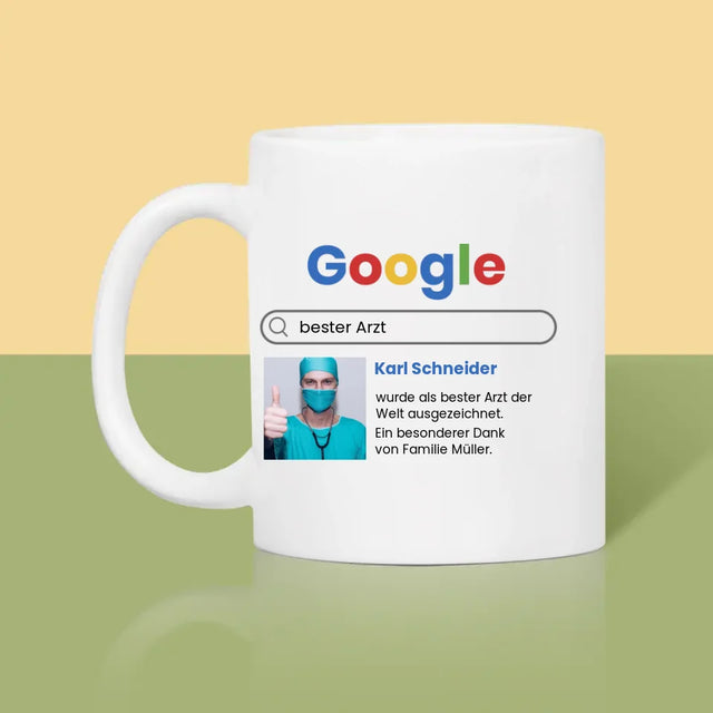 Foto Und Unterschrift: Bester Arzt Google-Suche - Tasse