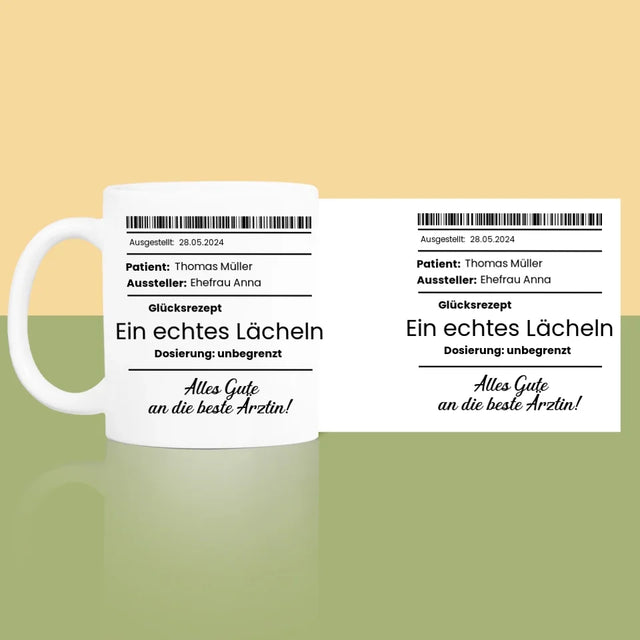 Name Und Unterschrift: Glücksrezept  - Tasse