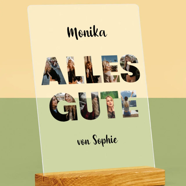 Buchstaben-Collage: Alles Gute - Druck Auf Acrylglas