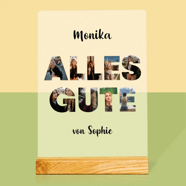 Buchstaben-Collage: Alles Gute - Druck Auf Acrylglas