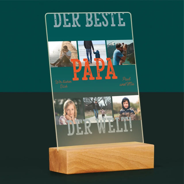 Fotocollage: Bester Papa Der Welt Fotos - Druck Auf Acrylglas