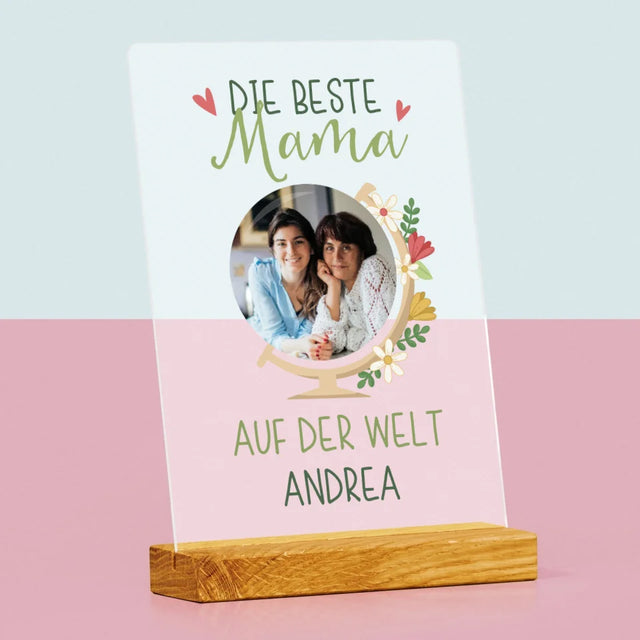 Foto Und Unterschrift: Beste Mama Welt - Druck Auf Acrylglas