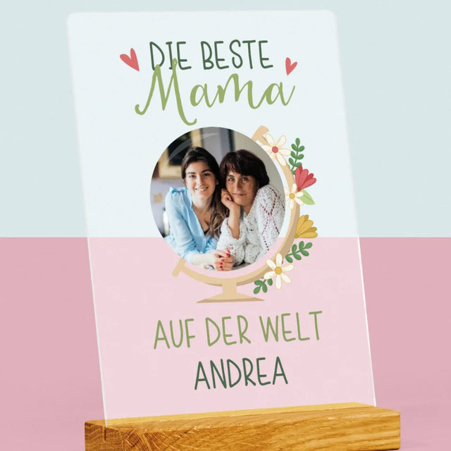 Foto Und Unterschrift: Beste Mama Welt - Druck Auf Acrylglas