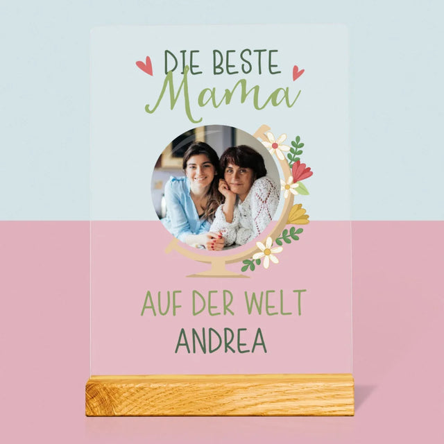 Foto Und Unterschrift: Beste Mama Welt - Druck Auf Acrylglas