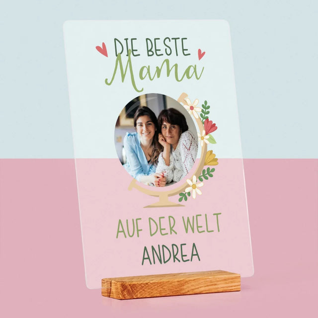 Foto Und Unterschrift: Beste Mama Welt - Druck Auf Acrylglas