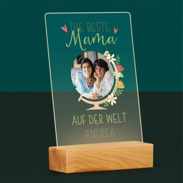 Foto Und Unterschrift: Beste Mama Welt - Druck Auf Acrylglas