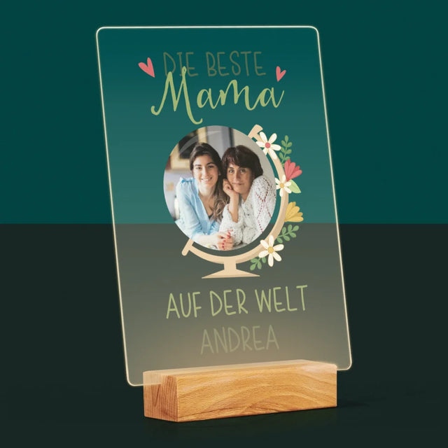 Foto Und Unterschrift: Beste Mama Welt - Druck Auf Acrylglas