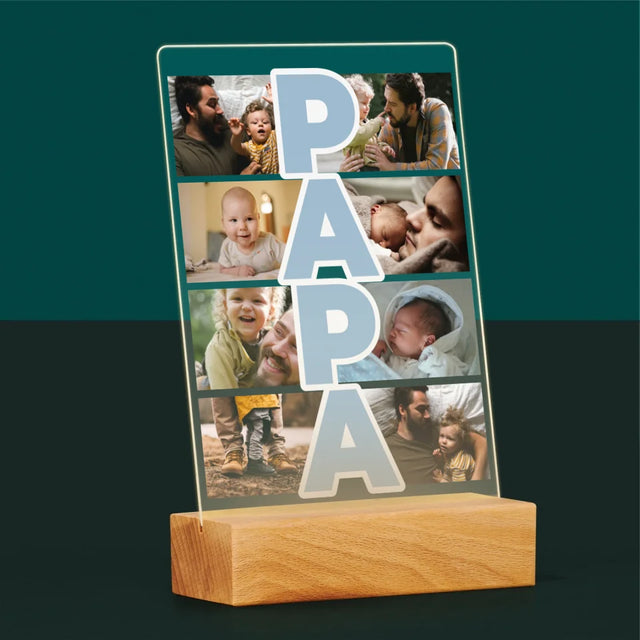 Fotocollage: Aufschrift Papa - Druck Auf Acrylglas