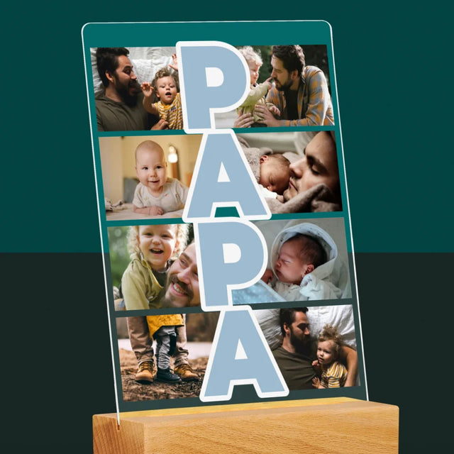 Fotocollage: Aufschrift Papa - Druck Auf Acrylglas