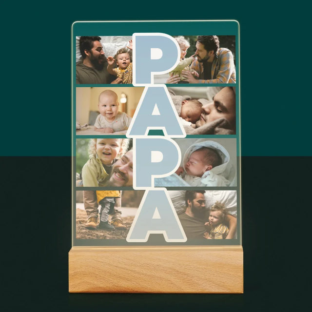 Fotocollage: Aufschrift Papa - Druck Auf Acrylglas