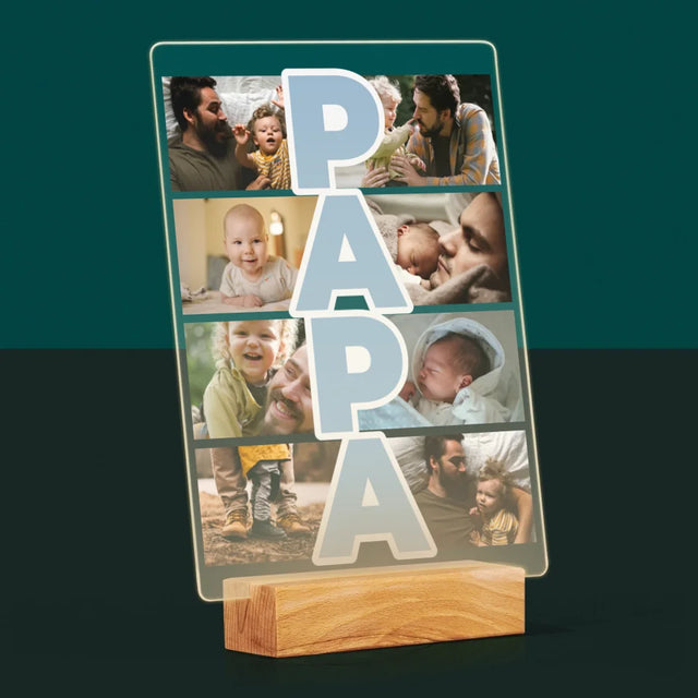 Fotocollage: Aufschrift Papa - Druck Auf Acrylglas