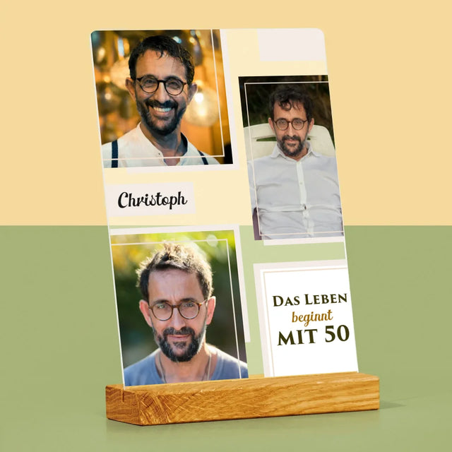 Fotocollage: Das Leben Beginnt Mit 50 - Druck Auf Acrylglas