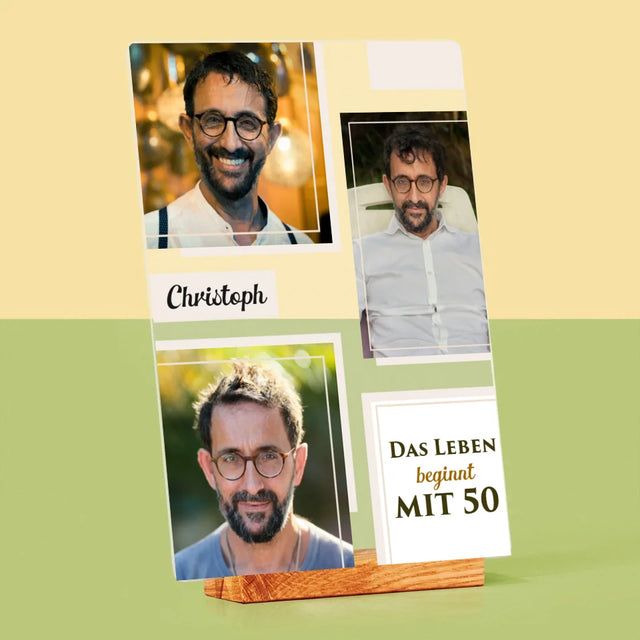 Fotocollage: Das Leben Beginnt Mit 50 - Druck Auf Acrylglas