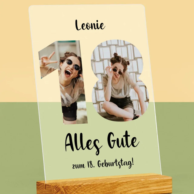 Buchstaben-Collage: 18. Geburtstag - Druck Auf Acrylglas