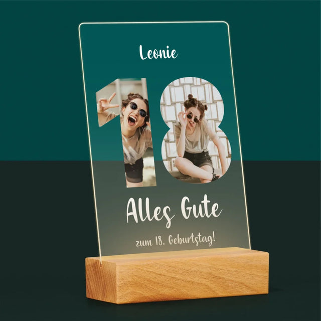 Buchstaben-Collage: 18. Geburtstag - Druck Auf Acrylglas