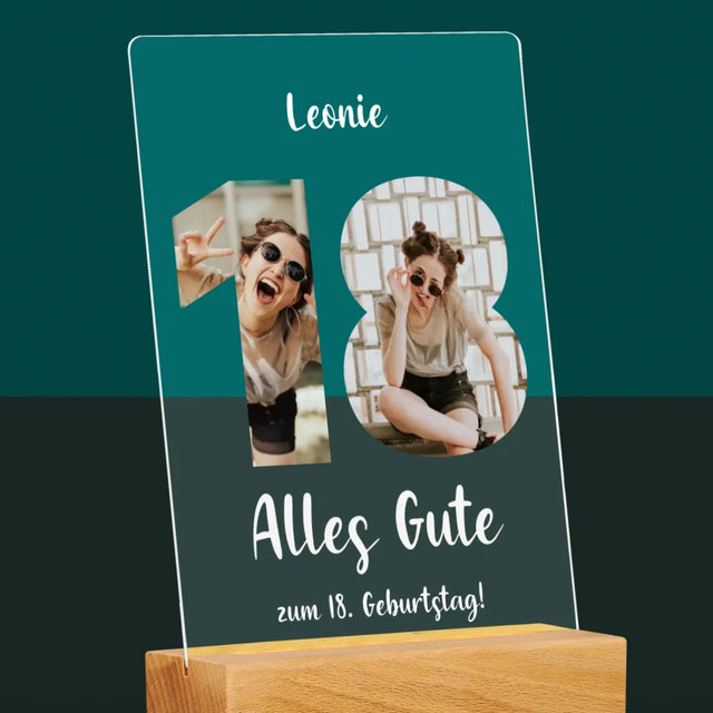 Buchstaben-Collage: 18. Geburtstag - Druck Auf Acrylglas